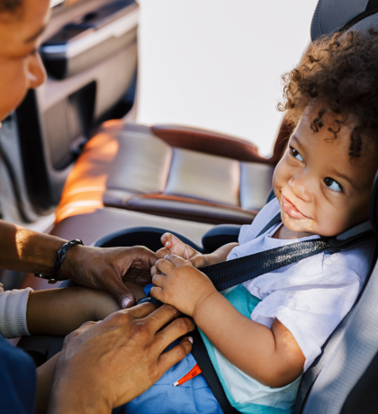 Baby boy in a carseat