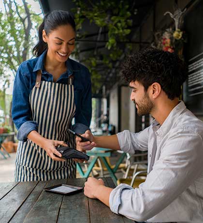 Man making digital payment