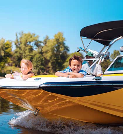 Kids on boat