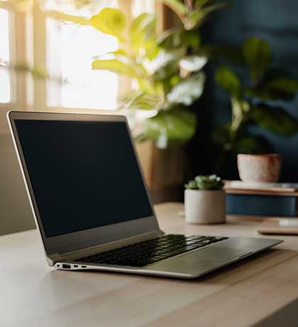 Laptop on desk