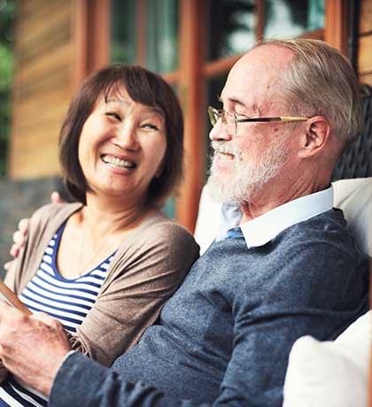 Couple sitting on porch